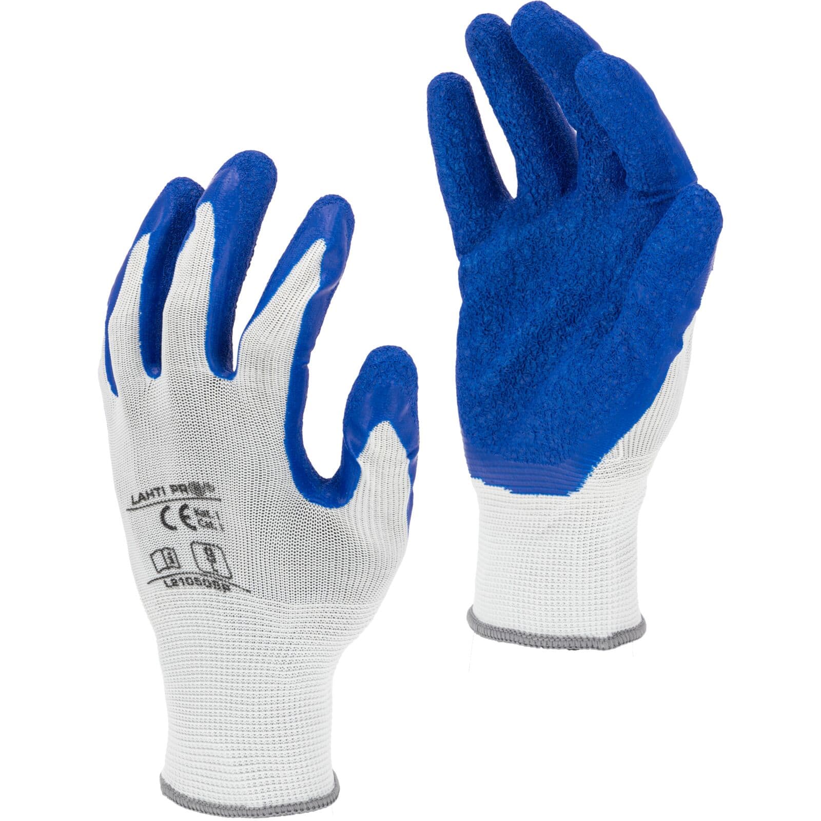 Latex rokavice Lahti Pro, modro-bele, velikost "8", 12 parov