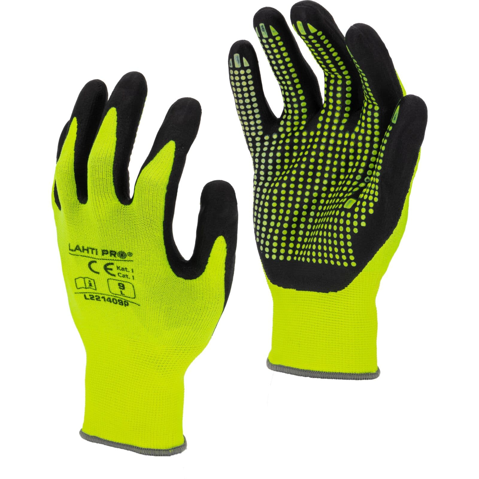 Delovne rokavice Lahti Pro L221410P, rumeno-črne, velikost 10, 1 par