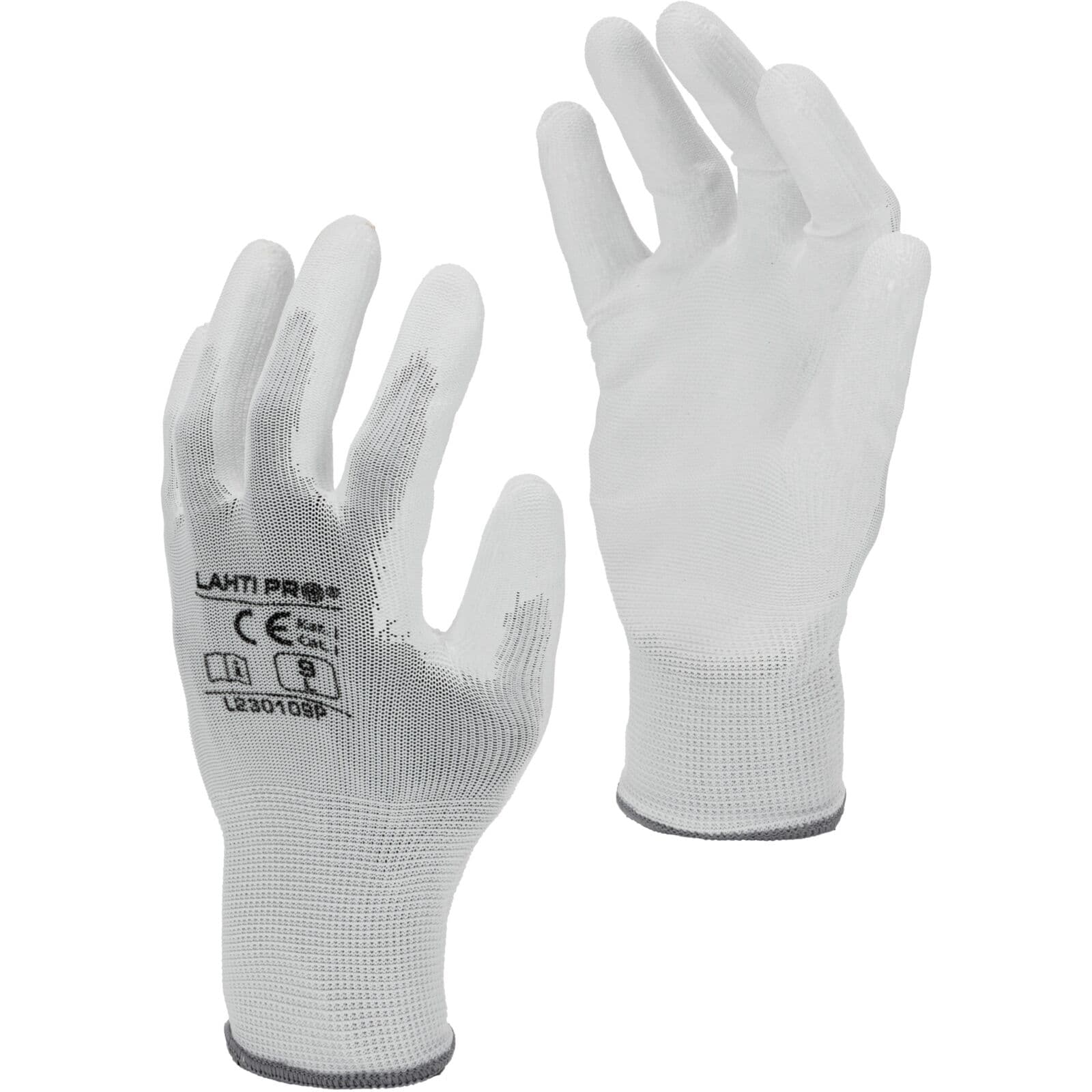 Delovne rokavice Lahti Pro L230110P, bele, velikost 10, 1 par