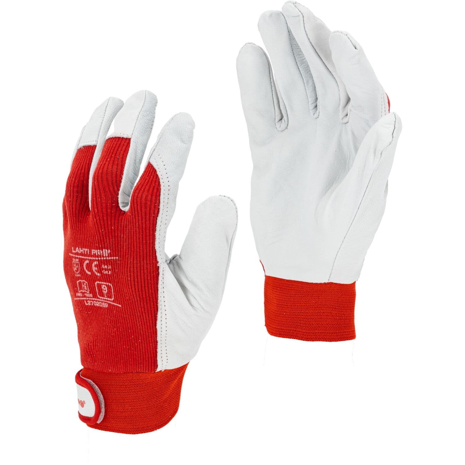Delovne rokavice Lahti Pro L270209P, usnjene, rdeče, vel. 9