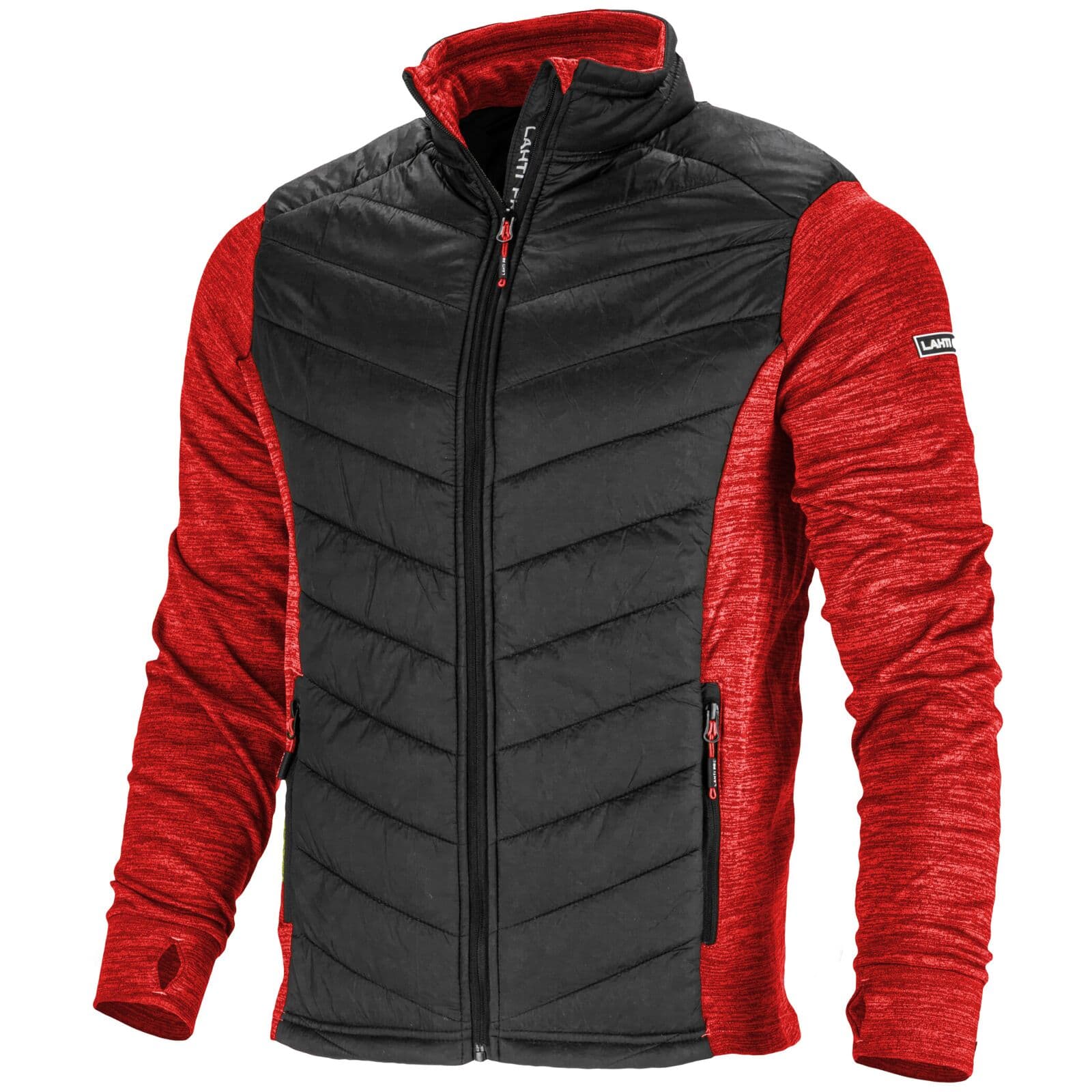 Opremljena Lahti Pro delovna jakna s kapuco, rdeče-črna, 3XL