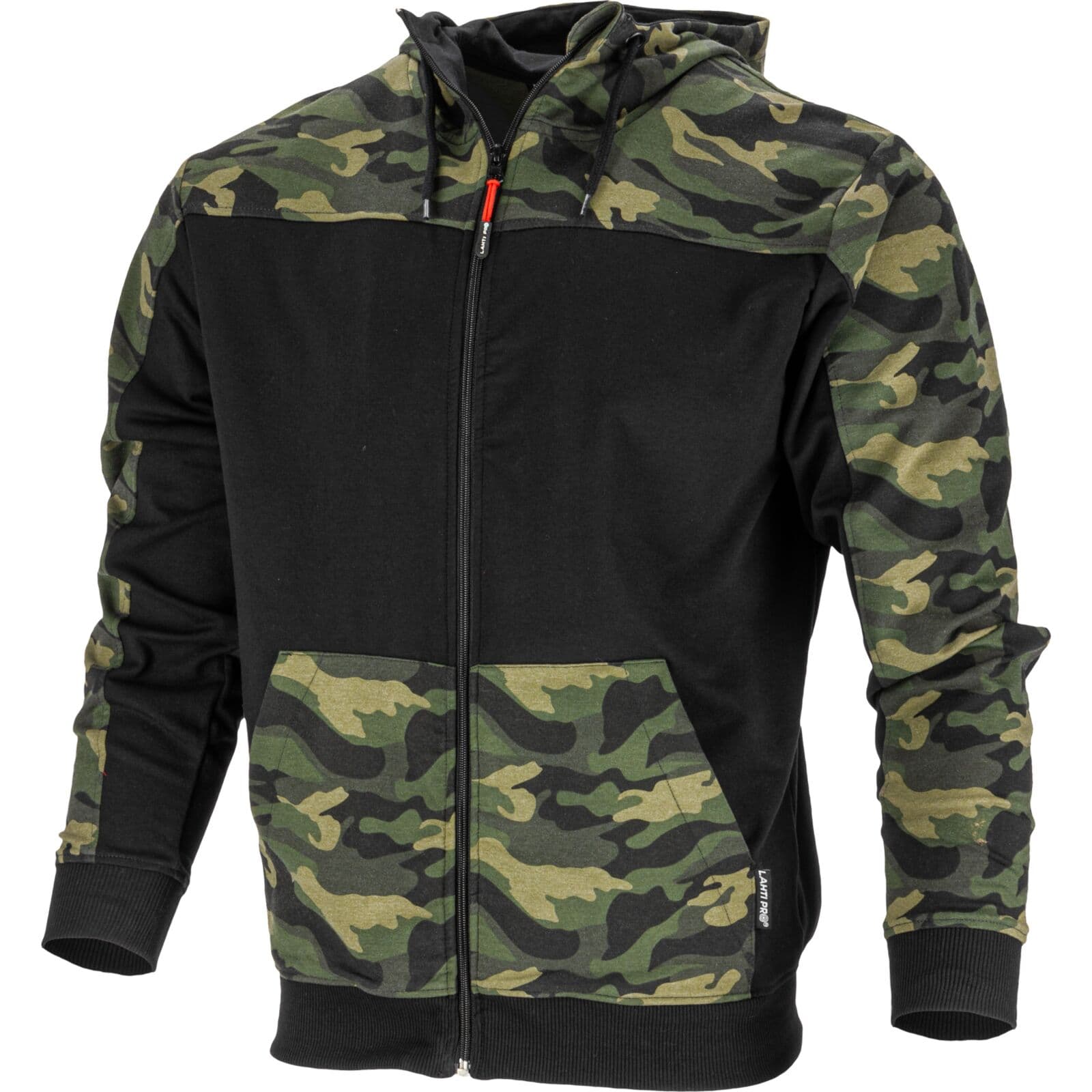 Moška jopa s kapuco in zadrgo Lahti Pro, moro, zeleno-črna, 3XL