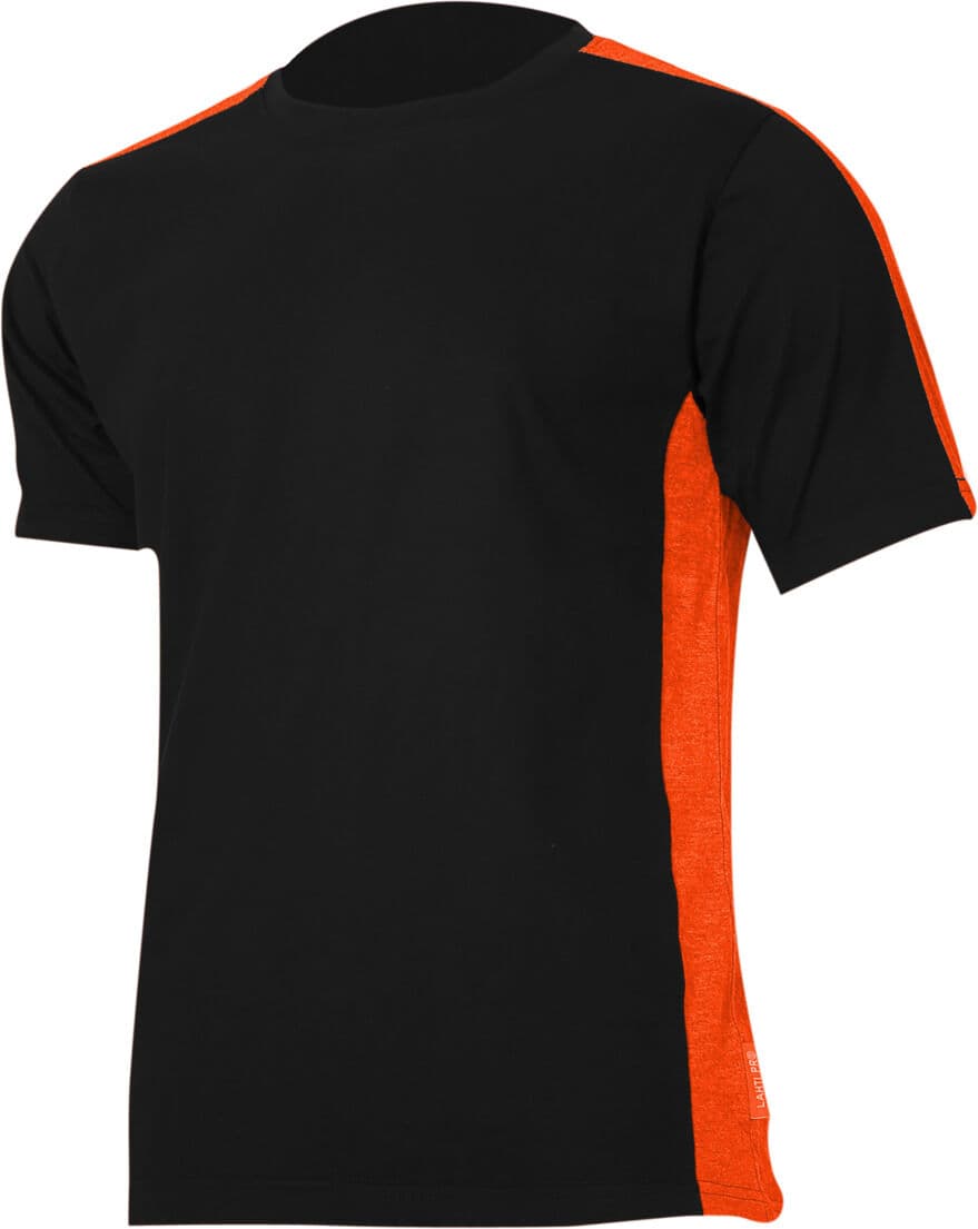 T-shirt Lahti Pro 180g/m2, črno-oranžen, velikost L