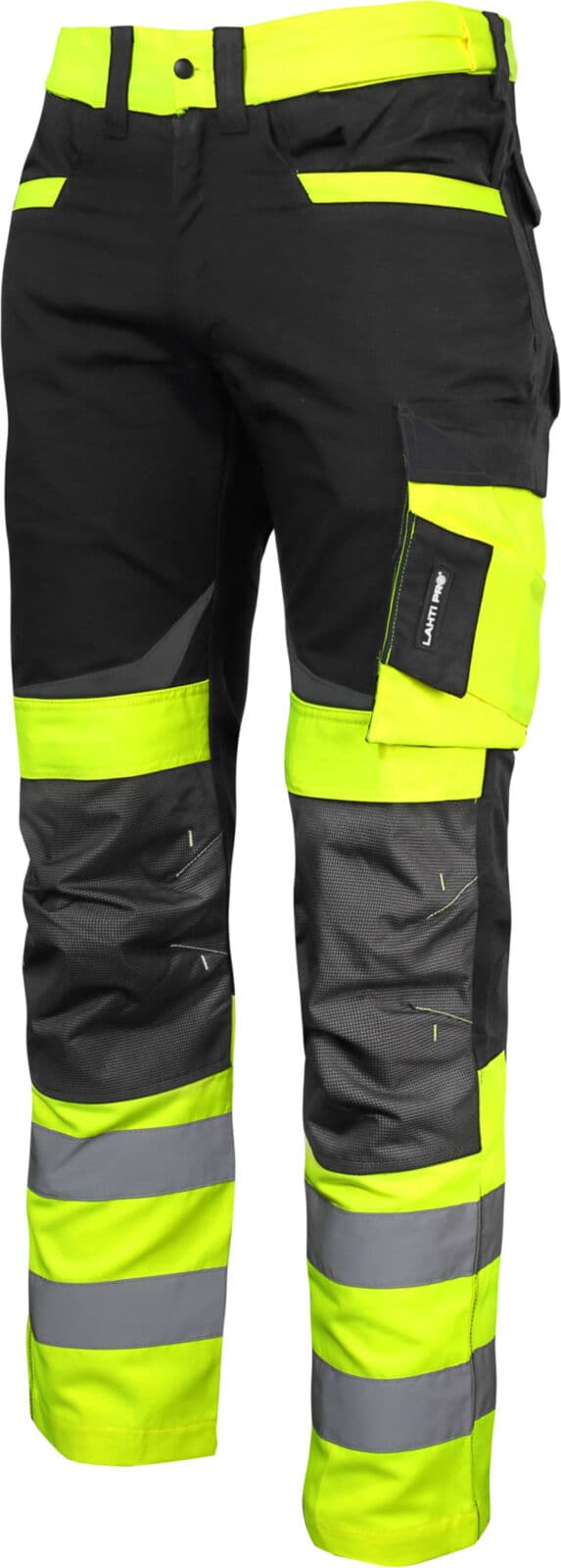 Lahti Pro Hi-vis delovne hlače L4051104, črno-rumene, velikost XL