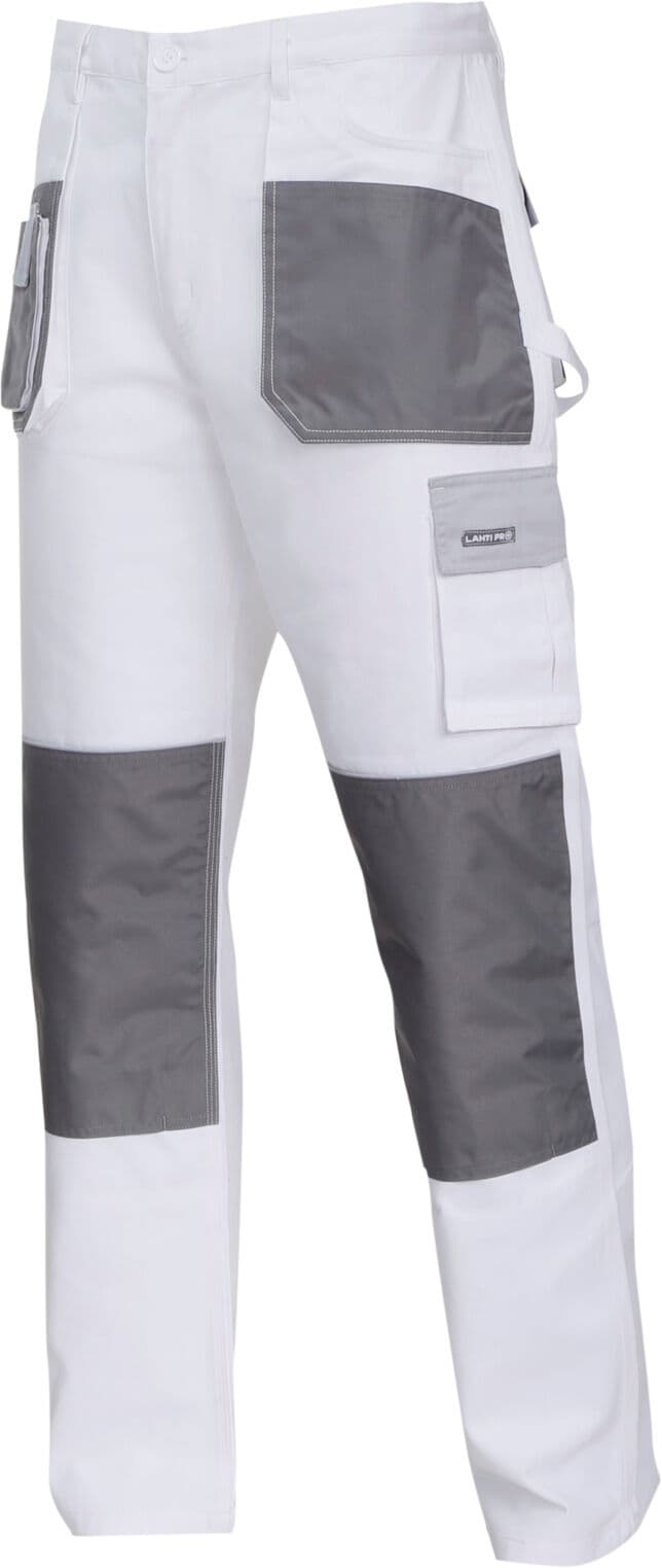Lahti Pro bombažne delovne hlače L4051360, belo-sive, velikost 3XL (60)