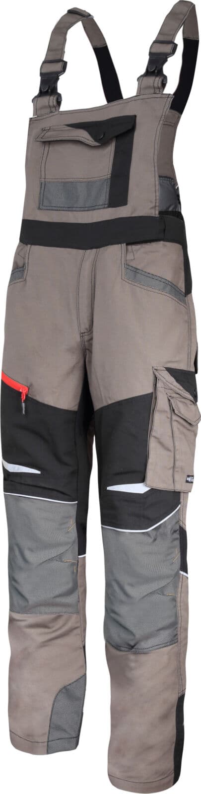 Delovne hlače Lahti Pro ogrodniczki kaki-črno-stretch-vel. S
