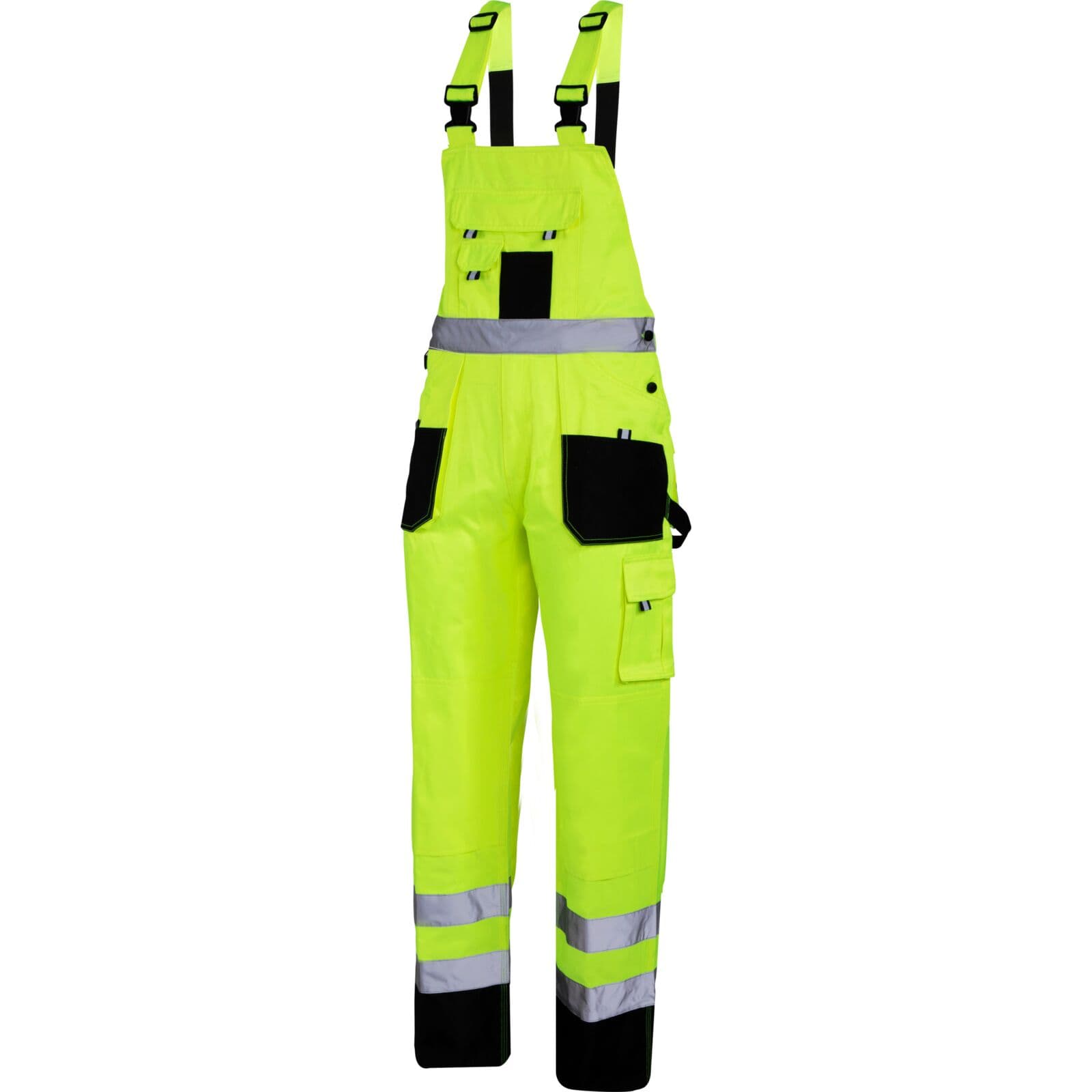 Lahti Pro delovne hlače z oprsnikom, črno-rumene, 2XL