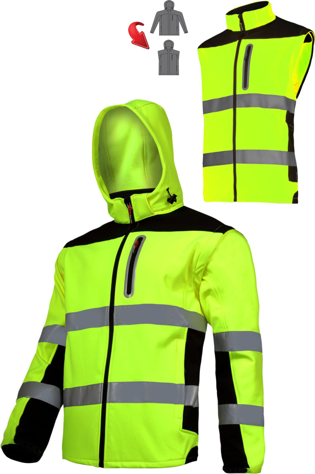 Softshell varnostna jakna Lahti Pro, rumena, S