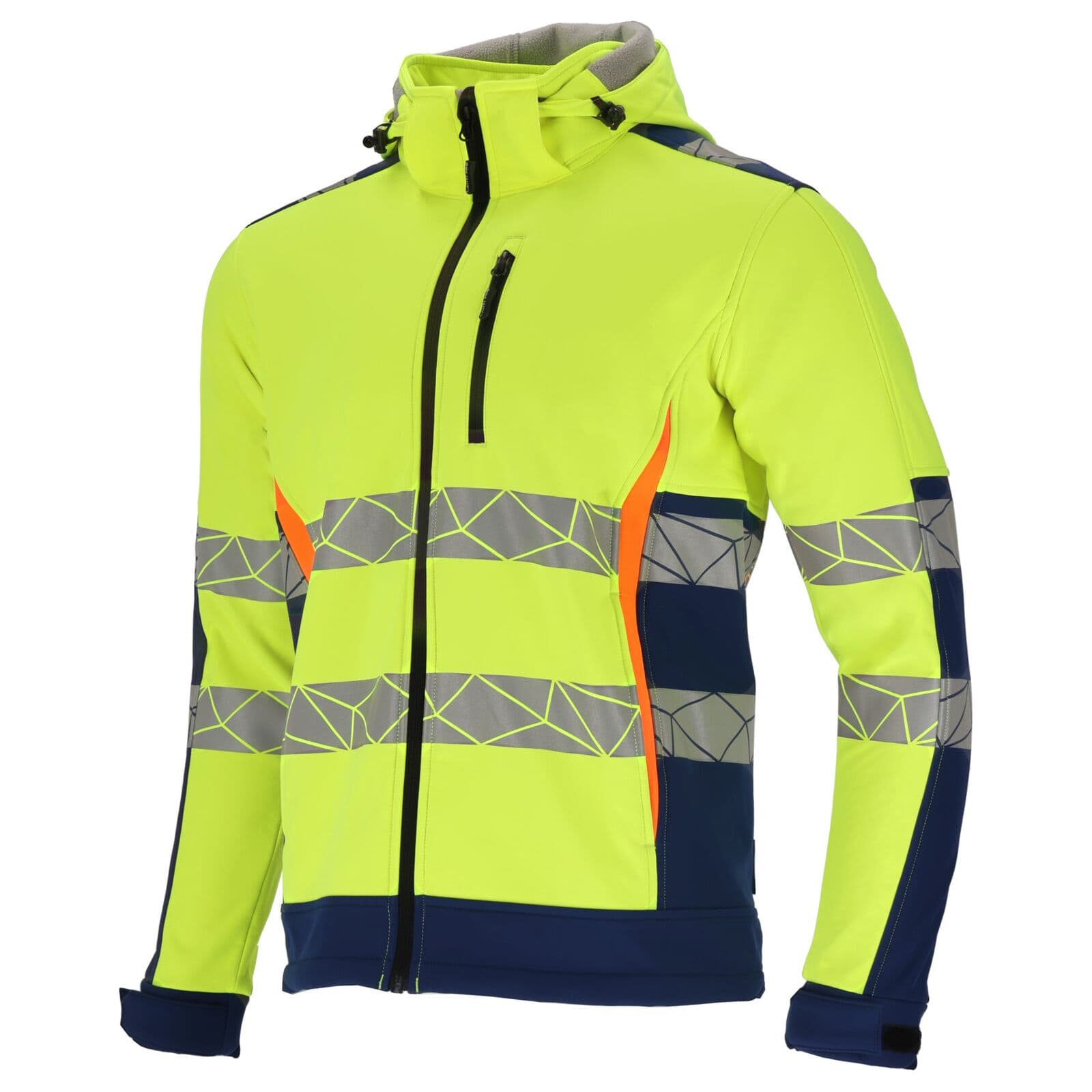 REFLEKTORSKA SOFTSHELL JAKNA LAHTI PRO, RUMENO-MODRA, VELIKOST 2XL