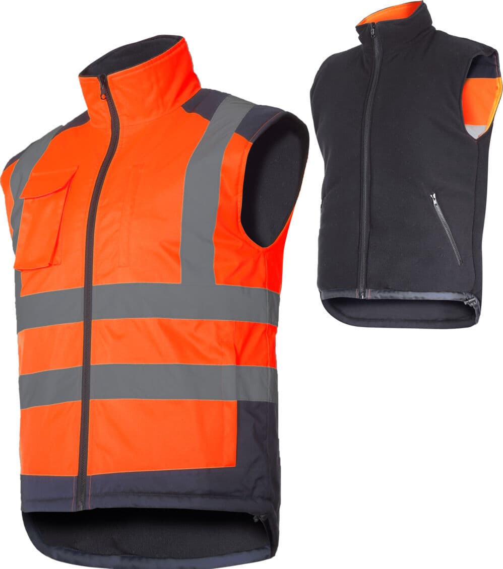 Lahti Pro dvostranski odsevni telovnik, oranžni, 3XL