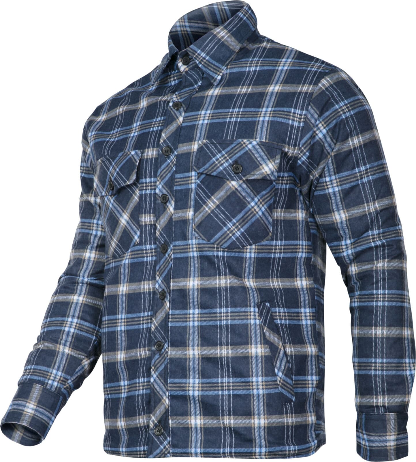Otepljena flanelna srajca Lahti Pro, temno modro-modra, vel. L