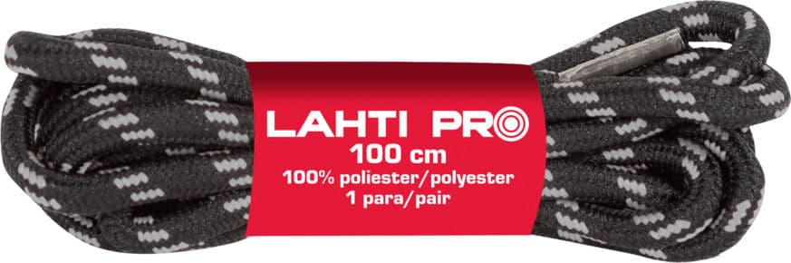 Lahti Pro okrogla črna/siva šniranja 120 cm (10 parov)