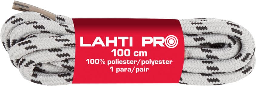 Lahti Pro okrogla siva/črna šniranja 120 cm (10 parov)