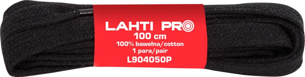 Lahti Pro ravna bombažna črna šniranja 100 cm (10 parov)