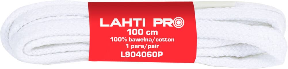 Lahti Pro ravna bombažna bela šniranja 100 cm (10 parov)