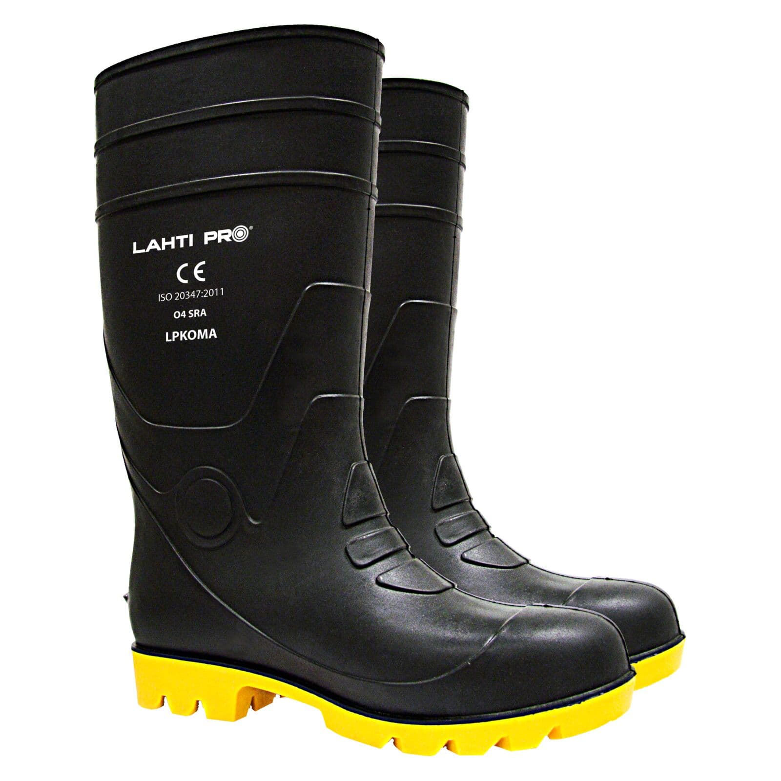 Lahti Pro moški škornji, črno-rumeni, PVC, vel. 42