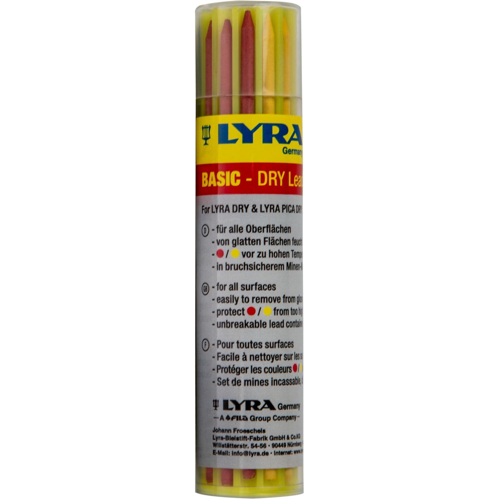 Zamenljivi vložki 2.8 mm Lyra Dry: 6 grafitnih, 3 rumeni, 3 rdeči