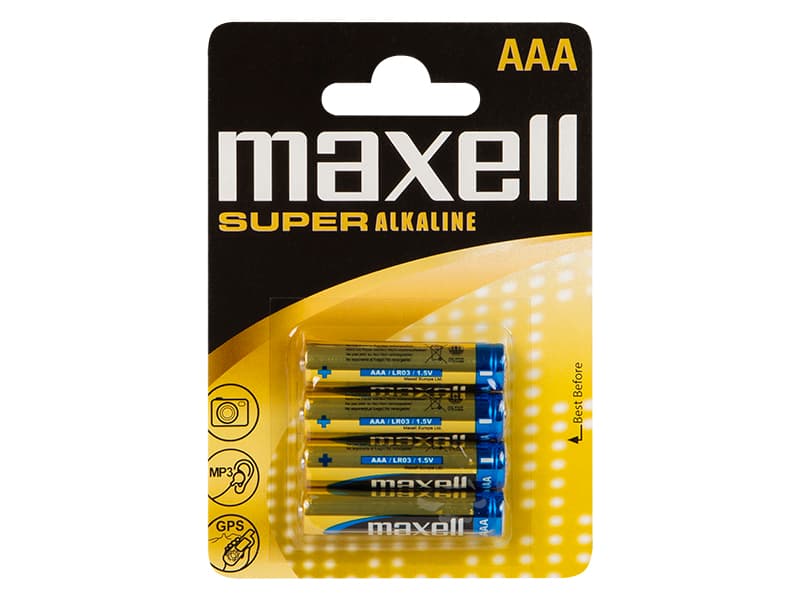 Baterije alkalne Maxell AAA LR03, 1,5V, 4 kos