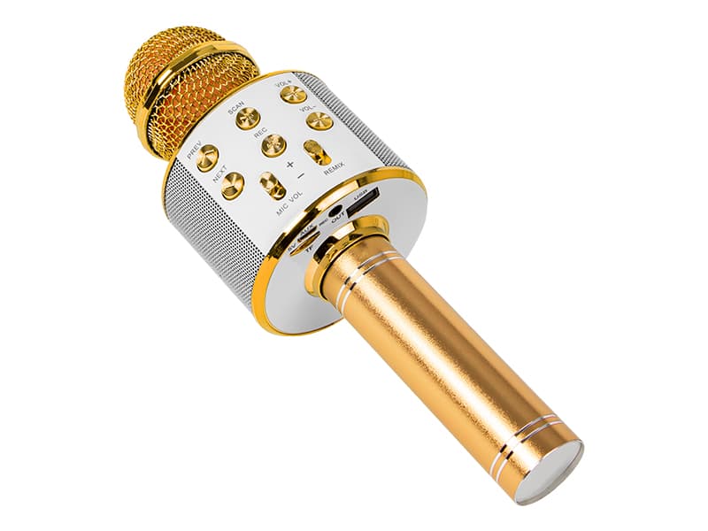 Brezžični karaoke mikrofon Blow PRM402, zlat, Bluetooth