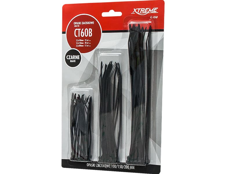 Blow Op 41-404# Črne vezice za kable, komplet 60 kosov (2,5/3,5 mm)