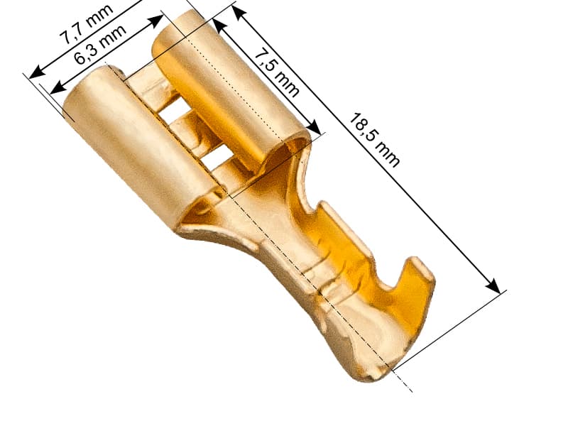 Blow Neizoliran ploski ženski konektor, 6.3mm, 100 kos