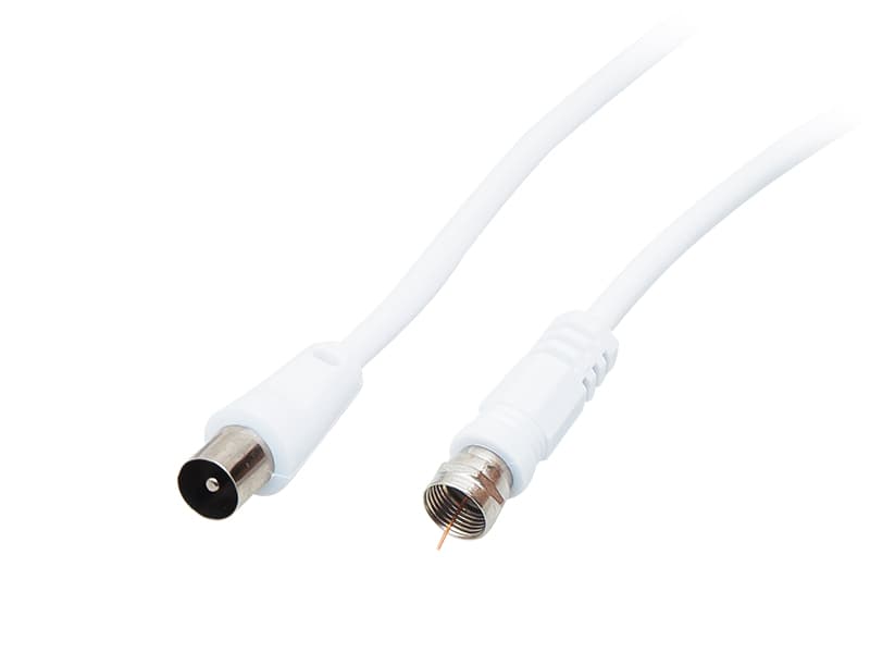 Blow 4377# Antenski kabel F vtič - IEC (M) vtič, 3 m, bel