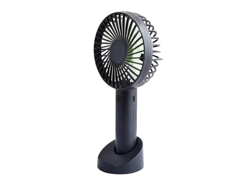 Ročni USB ventilator Blow s polnilno baterijo, črn