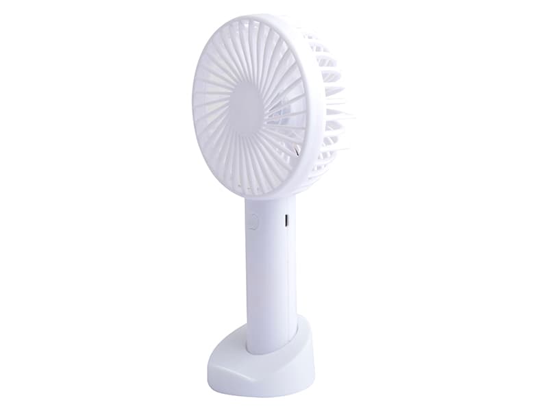 Ročni USB ventilator Blow s polnilno baterijo, bel