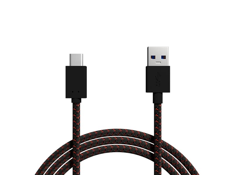 Blow USB 3.0 A na USB-C kabel v pletenici, 1m, črn