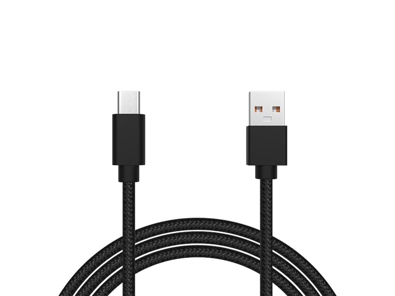 Pleteni USB-A na USB-C kabel Blow 2.0, 1m, črn