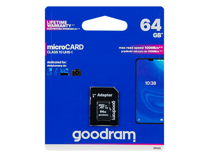 MicroSDXC kartica Blow Goodram 64GB + SD adapter, CL10 UHS-I