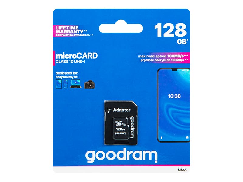 MicroSDXC kartica 128GB Goodram z adapterjem SD, UHS-I