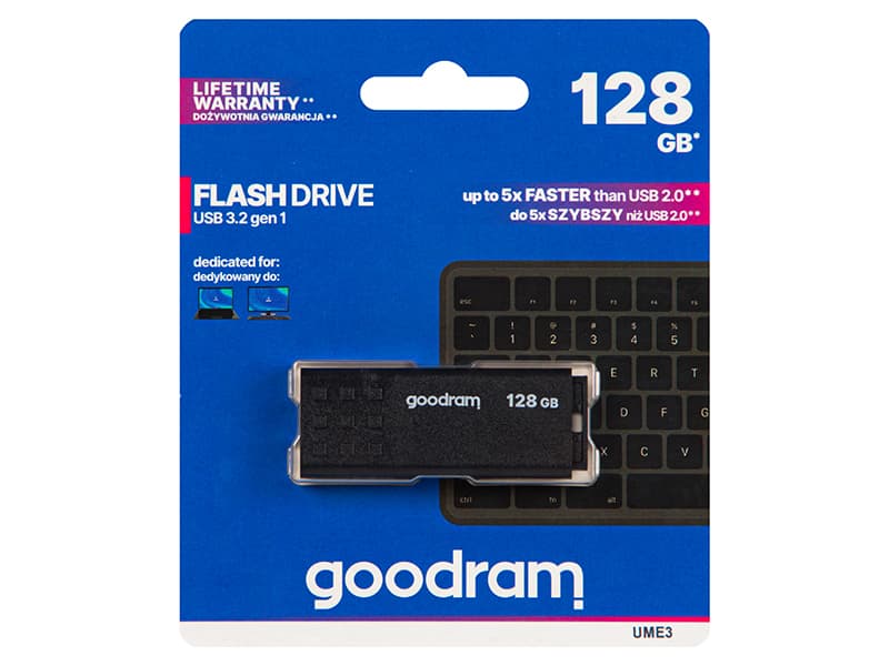 USB ključek Goodram UME3, 128 GB, USB 3.2 Gen 1, črn