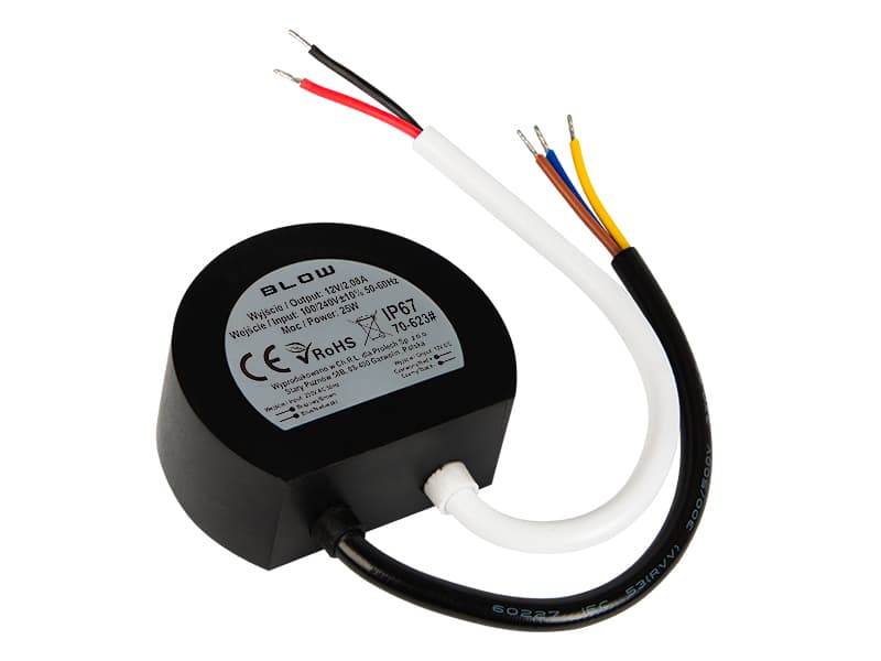 Napajalnik Blow 12V/2,08A 25W IP67 črn