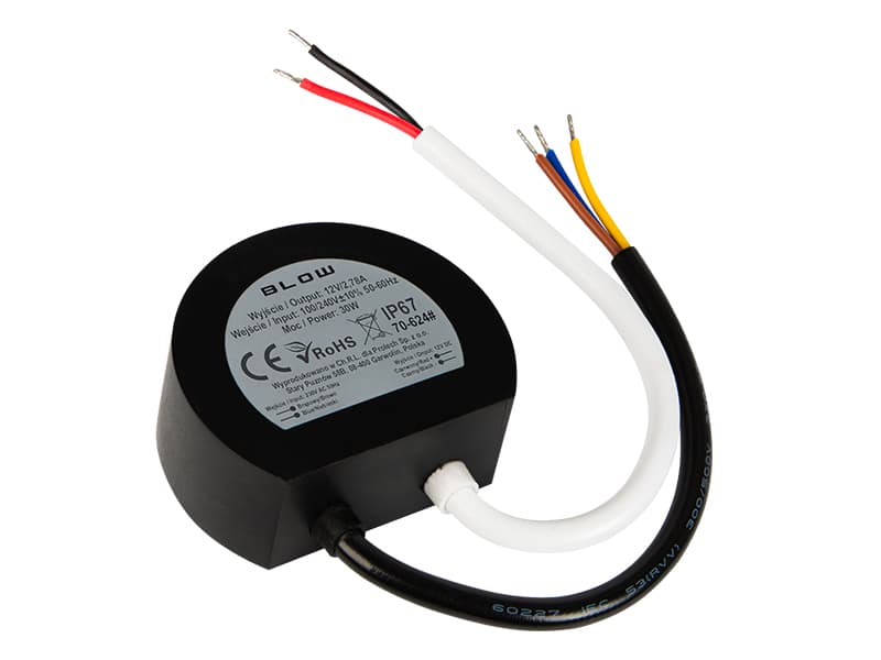 Napajalnik Blow 12V/2,50A 30W IP67 črn