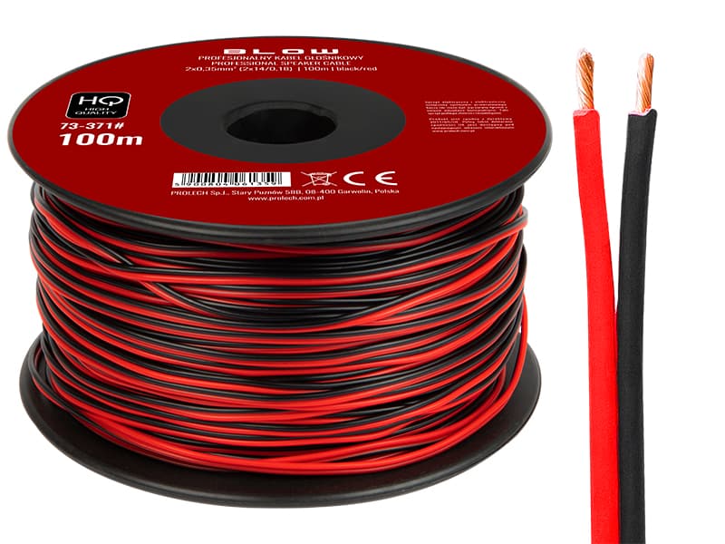 Blow Zvočniški kabel 2x0.35mm črno-rdeč 100m