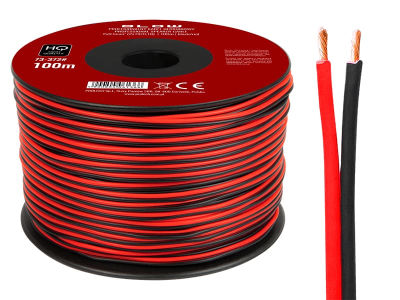 Blow Zvočniški kabel 2x0.50mm črno-rdeč 100m