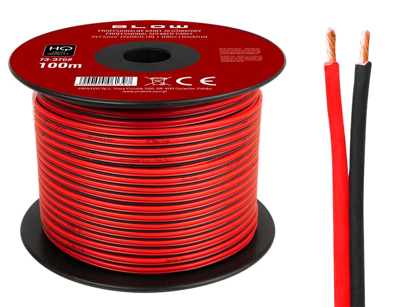 Blow Zvočniški kabel 2x1.50mm črno-rdeč 100m