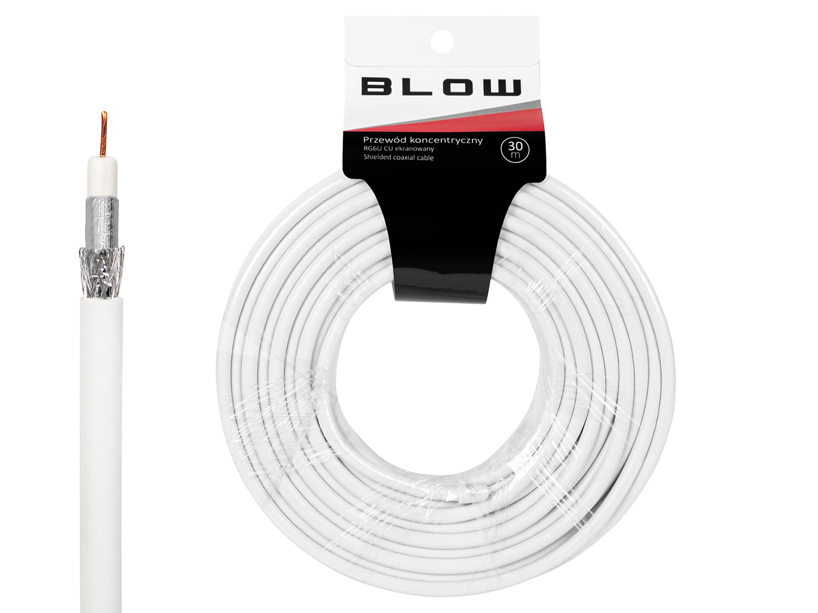 Blow Koaksialni kabel RG6U CU, 30m, 32x bakren oplet, bel