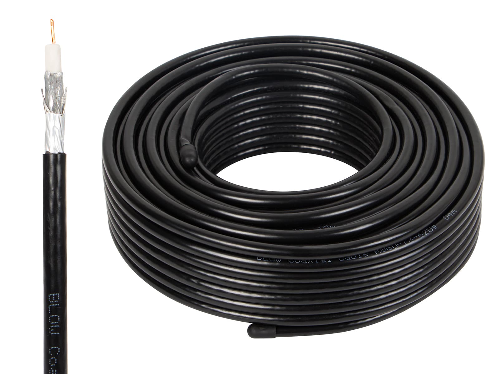 Blow Koaksialni kabel RG6U CU, 30m, 96x oplet, črn, geliran