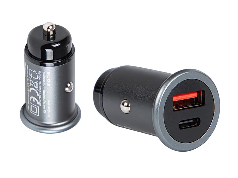 Avtomobilski polnilnik Blow 30W USB-A + USB-C s Power Delivery