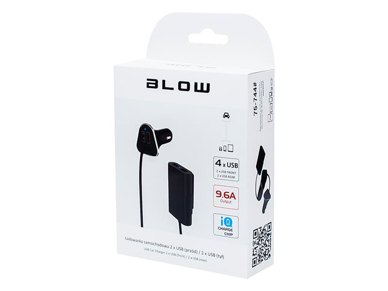 Avtomobilski polnilnik Blow USB x4, 9.6A, IQ Chip