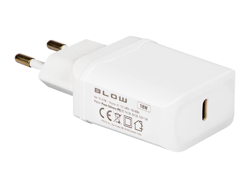 Blow Omrežni polnilnik USB-C PD 3.0, 18W