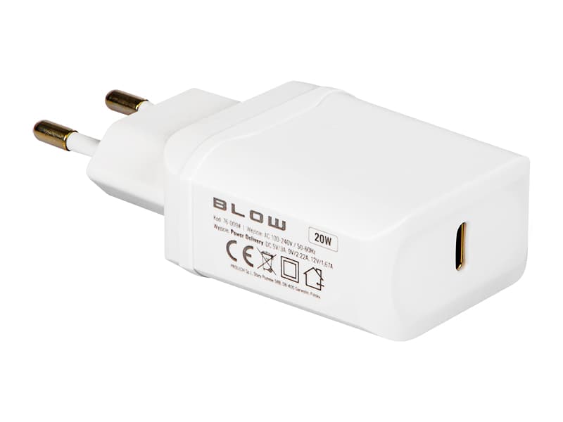 Blow Omrežni polnilnik USB-C PD, 20W