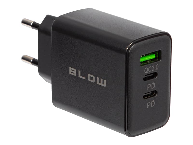 Omrežni polnilnik Blow 40W, USB-A + 2x USB-C (PD)