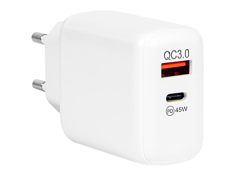 Blow Omrežni polnilnik USB-C PD 45W + USB-A GaN