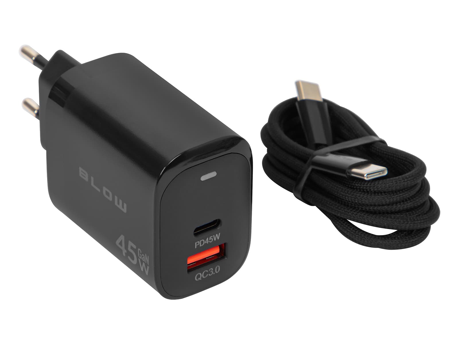 Blow PolnilnikUSB + USB-C PD 45W z kablom (76-033#)