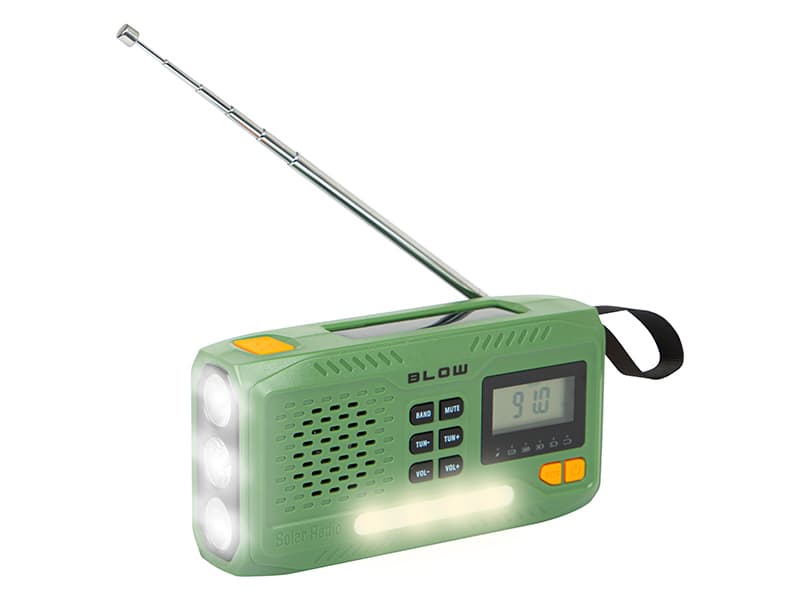 Prenosni radio Blow RA13 (AM/FM) na sončno energijo/gonilko z lučko