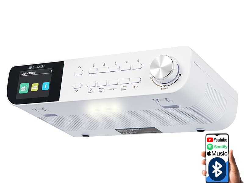 Kuhinjsko radio Blow RK1, FM/DAB+, Bluetooth, belo
