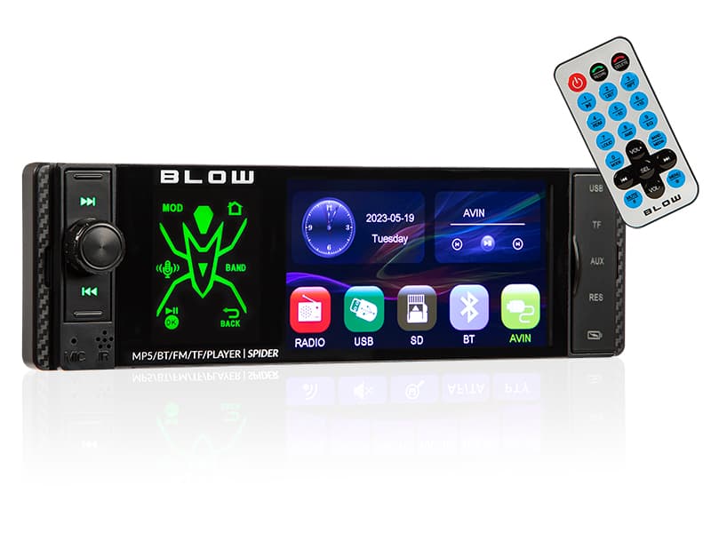 Avtoradio Blow Spider 4" RGB, MP5/USB/microSD/Bluetooth